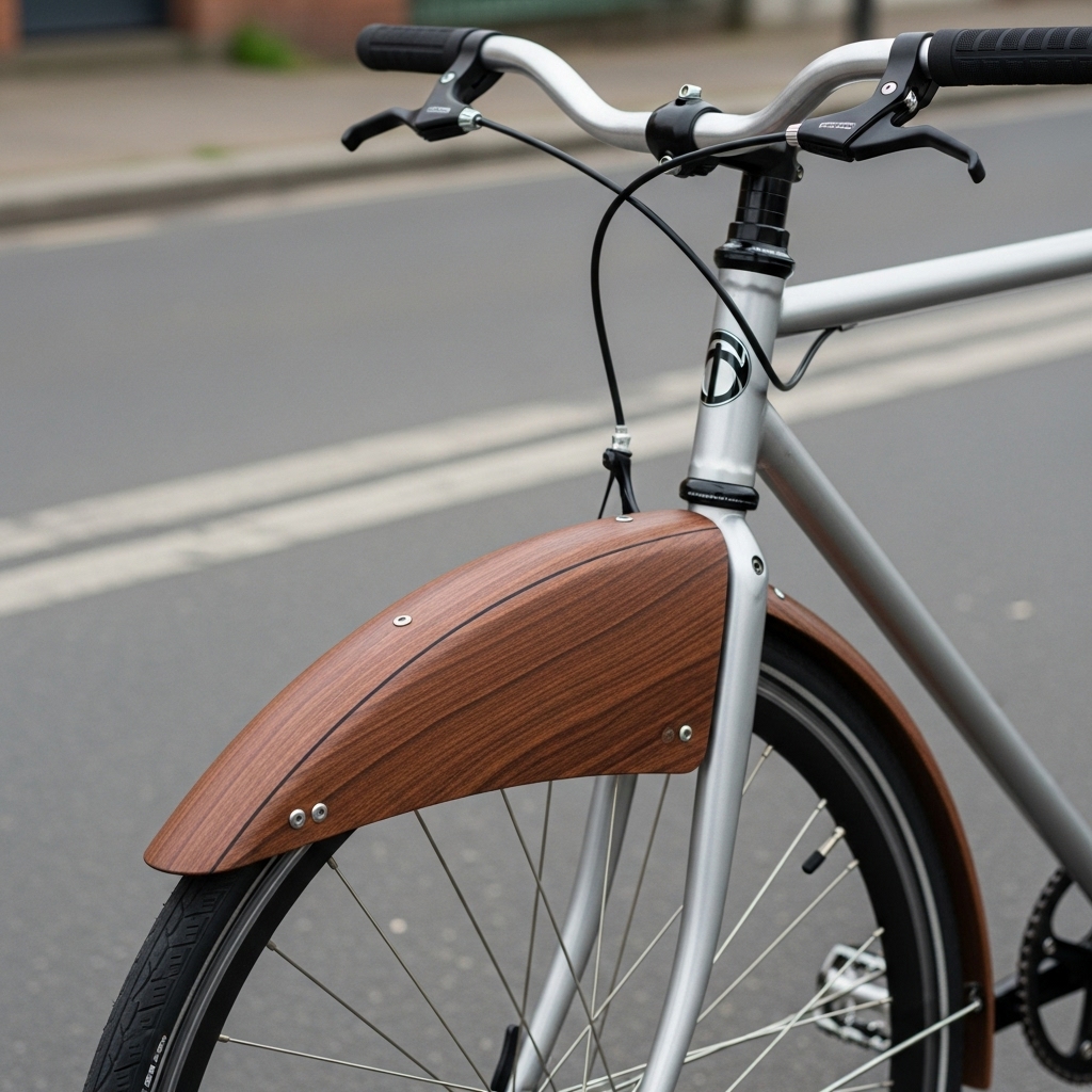 Schutzblech Eiche Urban an einem City-Bike